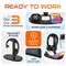 Delton Wireless Charger Headset Stand, 3 Wireless Charging Pads w/ Built-in Headphone Stand DHSWC1 - alternate 2